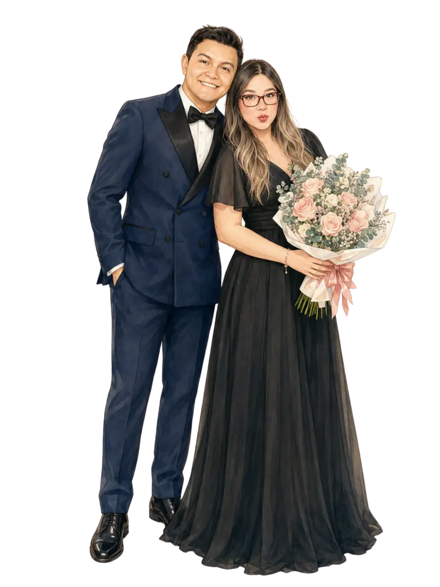 Adriana y Rogelio ilustrados